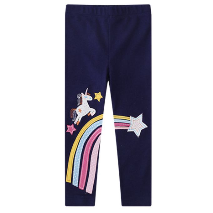 love, charlotte - 獨角獸彩虹貼布繡緊身褲