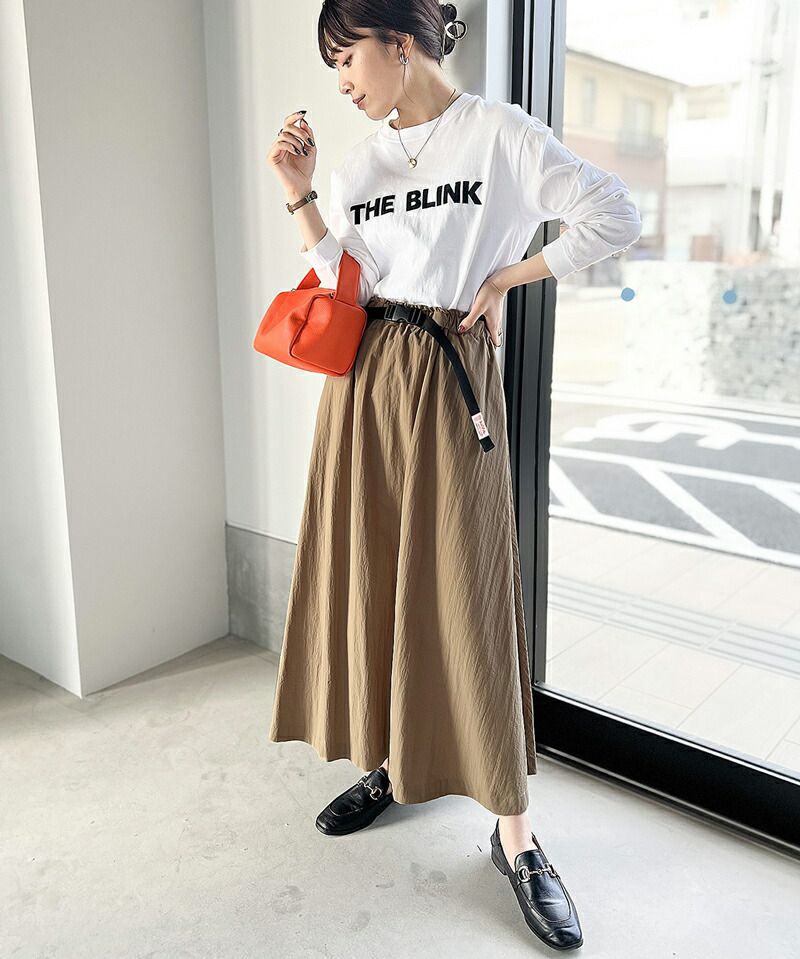 日本 Classical Elf - 街頭風綁帶修身長裙-摩卡棕