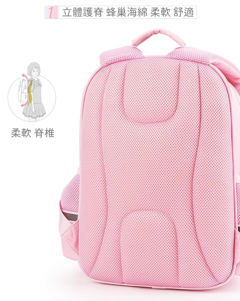 超輕量減壓書包-童話公主-玫紅 (適合110-140cm)