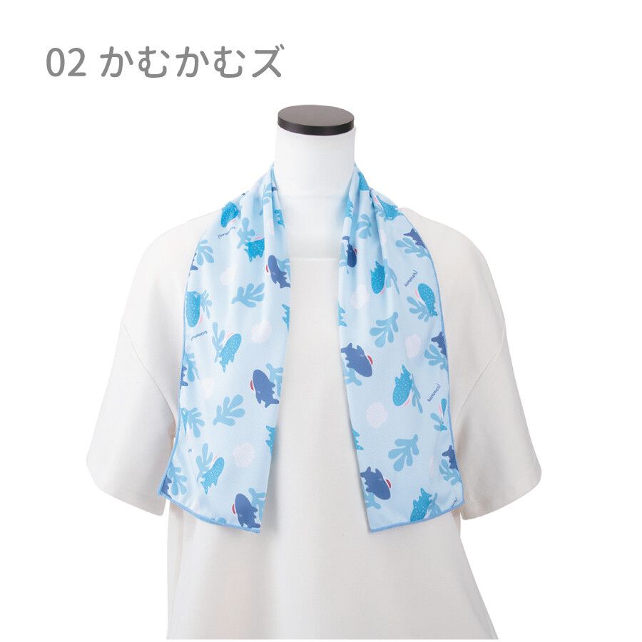 日本 LIV HEART - 抗UV水涼感巾(附收納袋)-檸檬企鵝 (30x100cm)