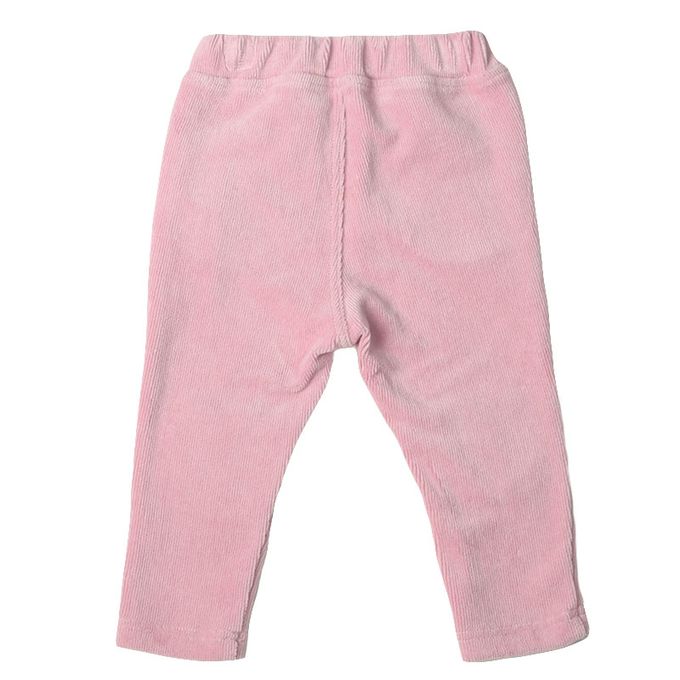 akachan honpo - 10分燈心絨褲-膝蓋圖案-粉紅色