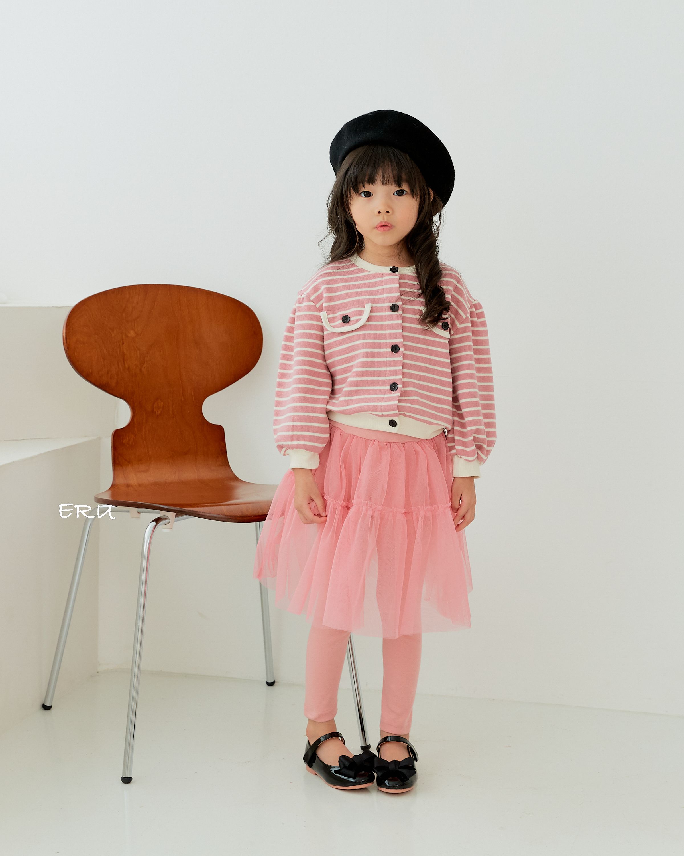 韓國 ERU - 豹紋星星點綴網紗內搭褲裙-粉