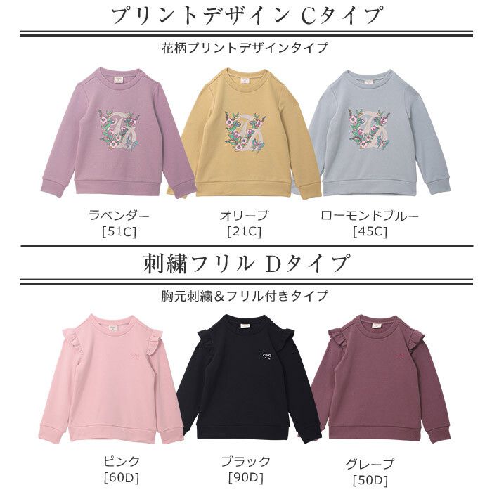 日本 TORIDORY - 極暖裏起毛印花長T-肩膀荷葉-黑