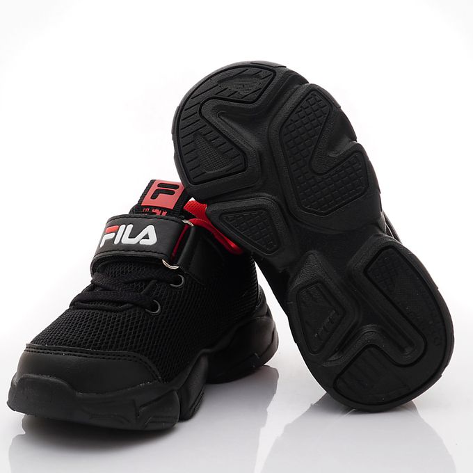 FILA - 電燈透氣慢跑運動鞋-2-J437X-001黑(中大童段)-運動鞋-黑