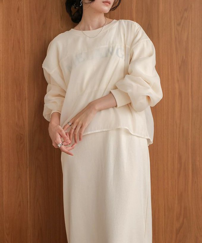 日本 Bab - [穿搭上手]薄紗層次運動風長袖洋裝-湖水綠