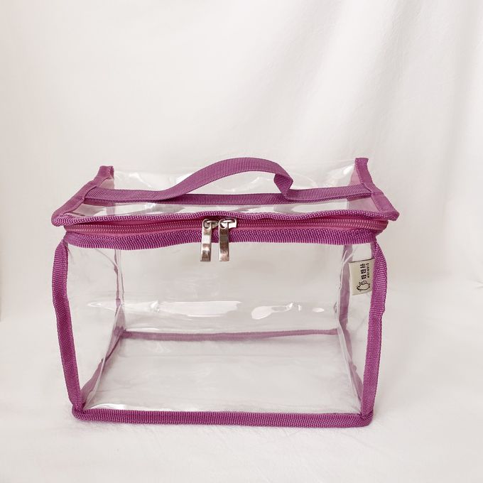妞妞絲 - 透明收納袋-玫瑰煙粉 (S)