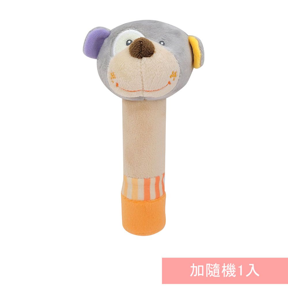 JoyNa - 2入-JJOVCE嬰兒手搖鈴 多觸感動物玩具-小熊+隨機1入 (3.5*3.5*17 cm)