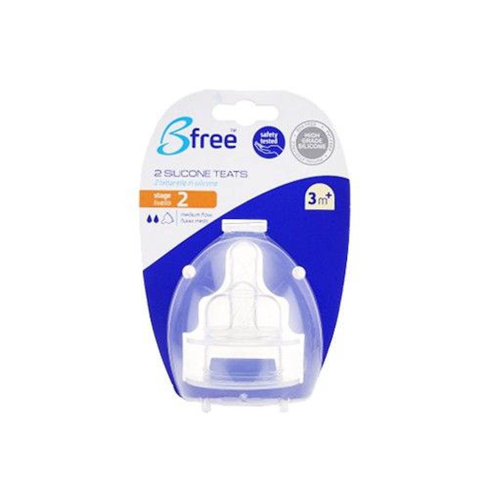 英國 Bfree 貝麗 - 玻璃專用奶嘴配件-stage 2-中速/圓孔-3個月起