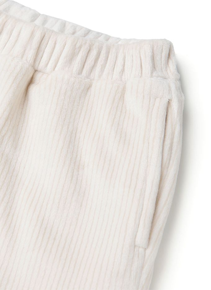 韓國 OZKIZ - 荷葉滾邊小喇叭褲保暖套裝-杏