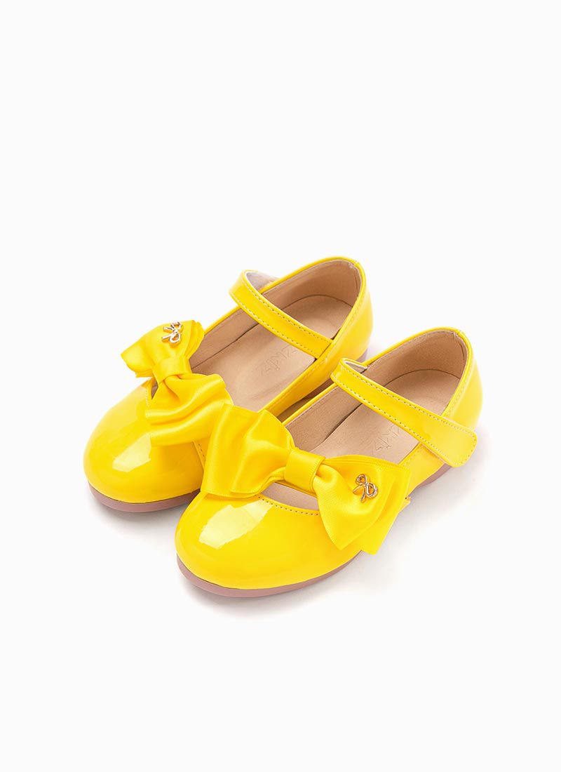 韓國 OZKIZ - 斜邊蝴蝶結漆皮皮鞋