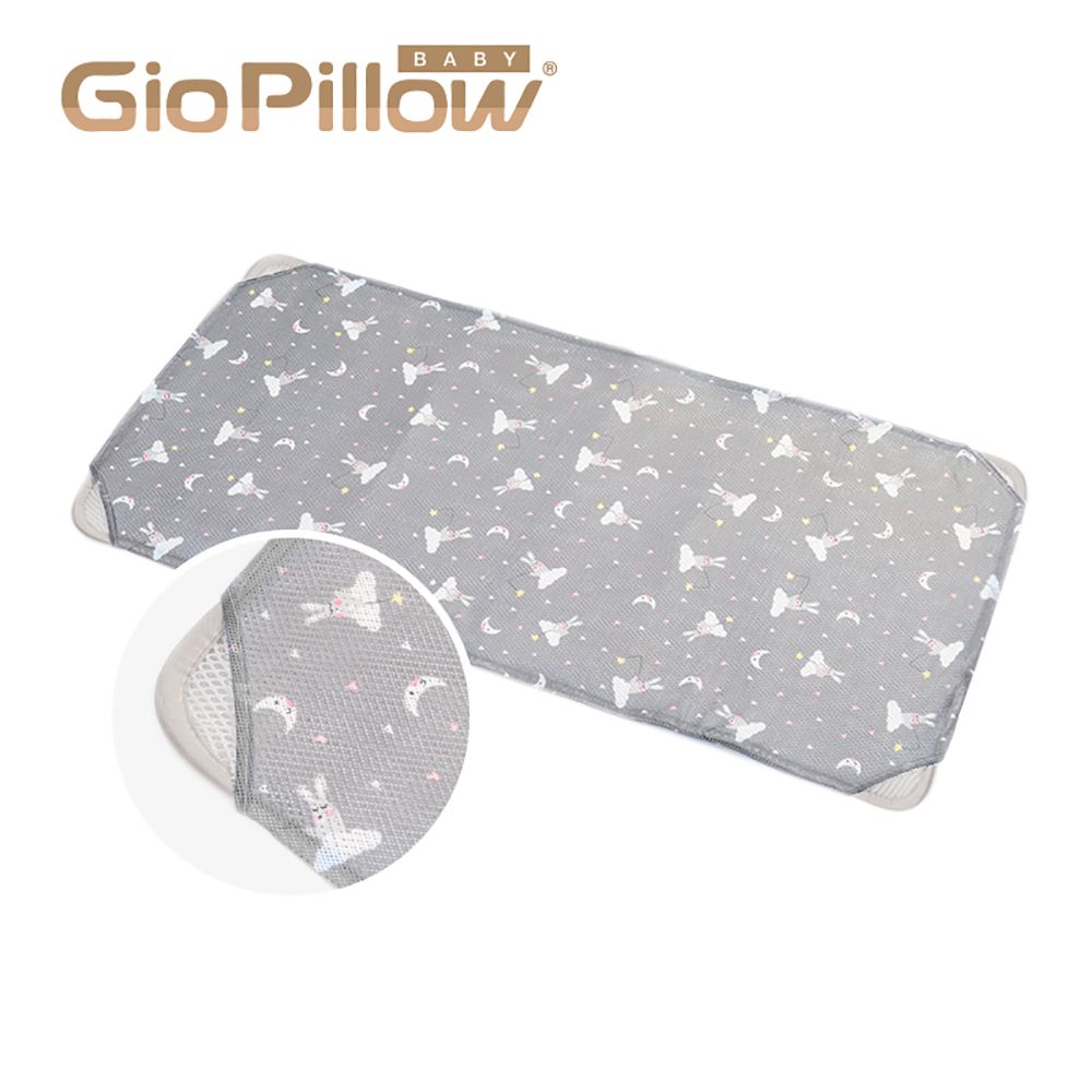 韓國 GIO Pillow - 智慧二合一有機棉超透氣排汗嬰兒床墊-晚安兔兔