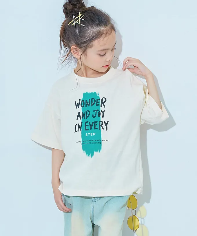 日本 devirock - 100%棉 定番印花短袖上衣-企鵝排列-紫羅蘭