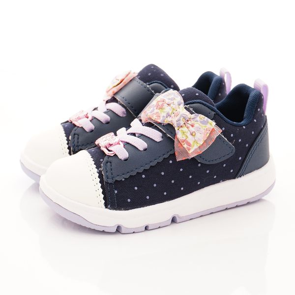 日本 Moonstar - Carrot機能童鞋-日本設計款圓點(中小童)-深藍