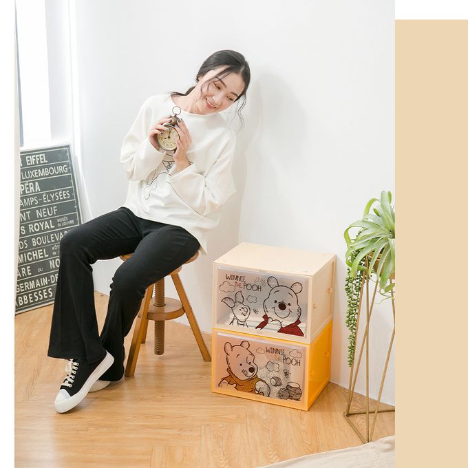 收納王妃 - 迪士尼 Disney 小熊維尼【米色】 壓扣式PP收納盒 整理盒 塑膠盒 零食盒