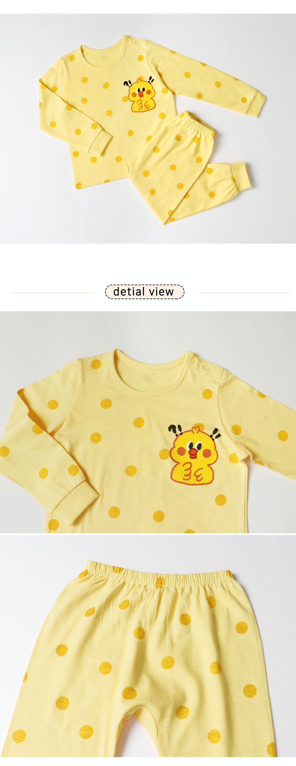 韓國 Mellisse - 韓製莫代爾透氣長袖家居服-點點小鴨