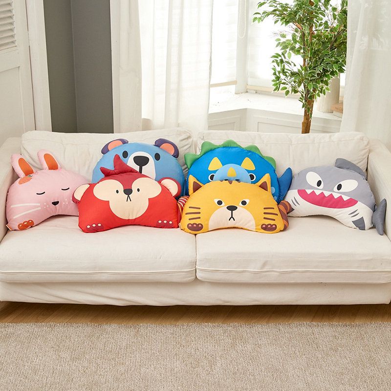 正韓Hello HiZoo - 純手工製動物夥伴防蟎抗菌兒童枕/透氣枕/護脊/護頸枕(小款)-害羞龍