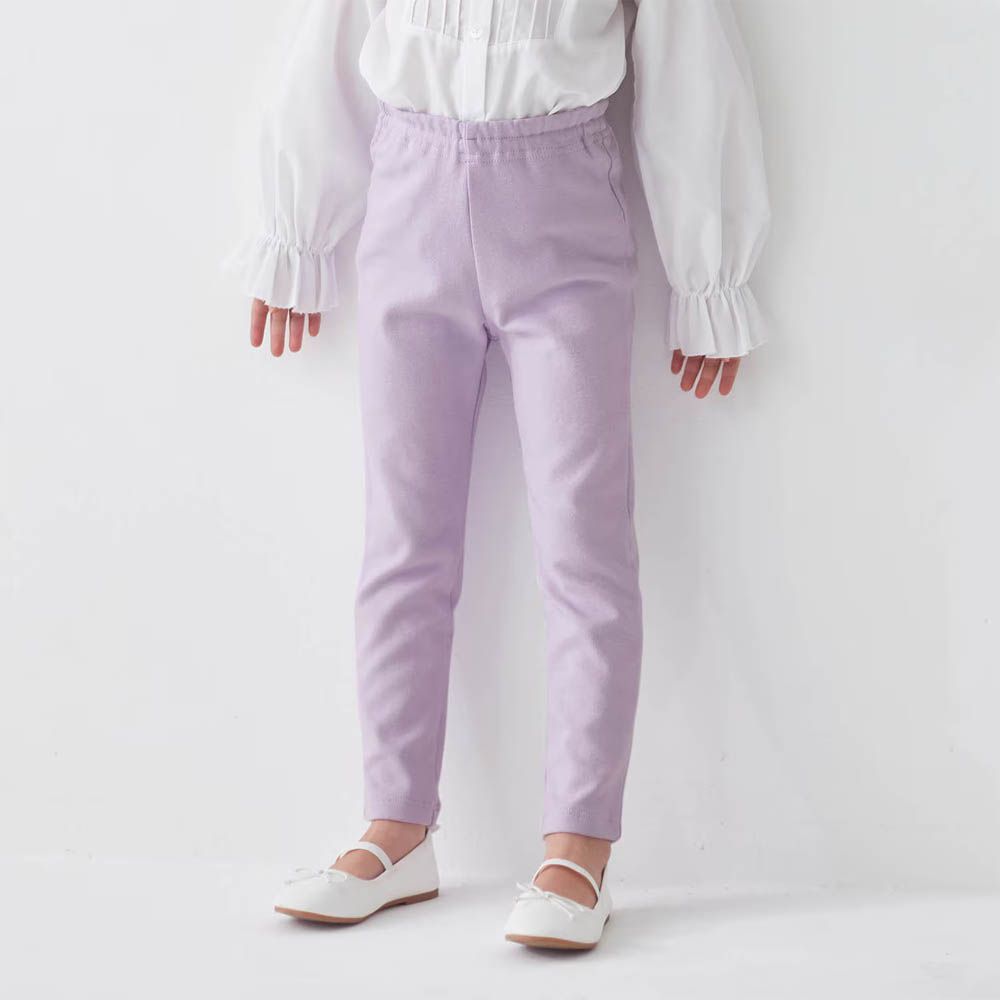 GITA 純棉彈性透氣休閒長褲-薰衣草