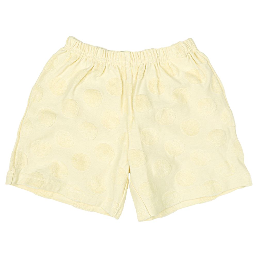 毛巾布緹花短褲-奶油色