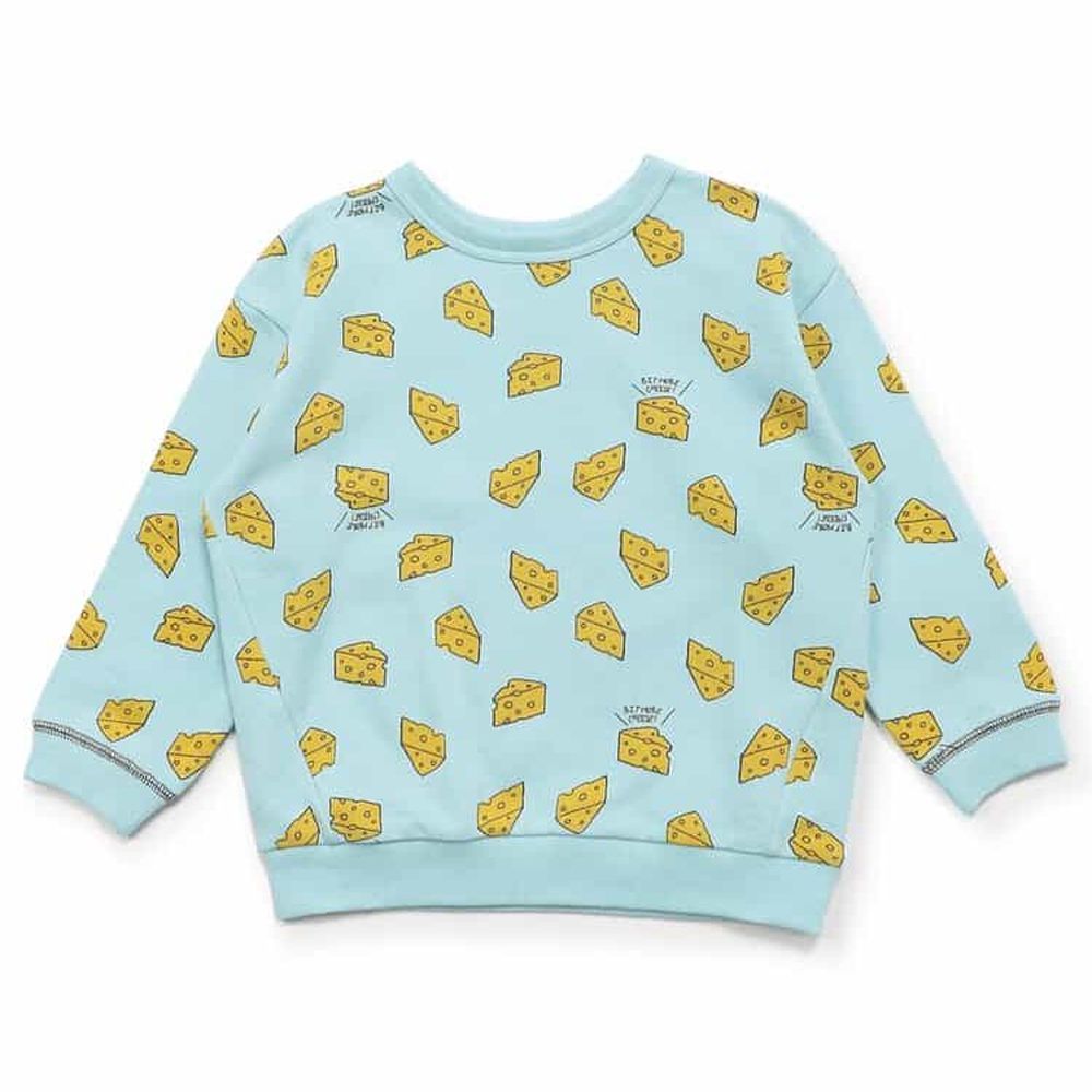 正反OK！前後兩穿縮口長袖上衣-起司-薄荷綠