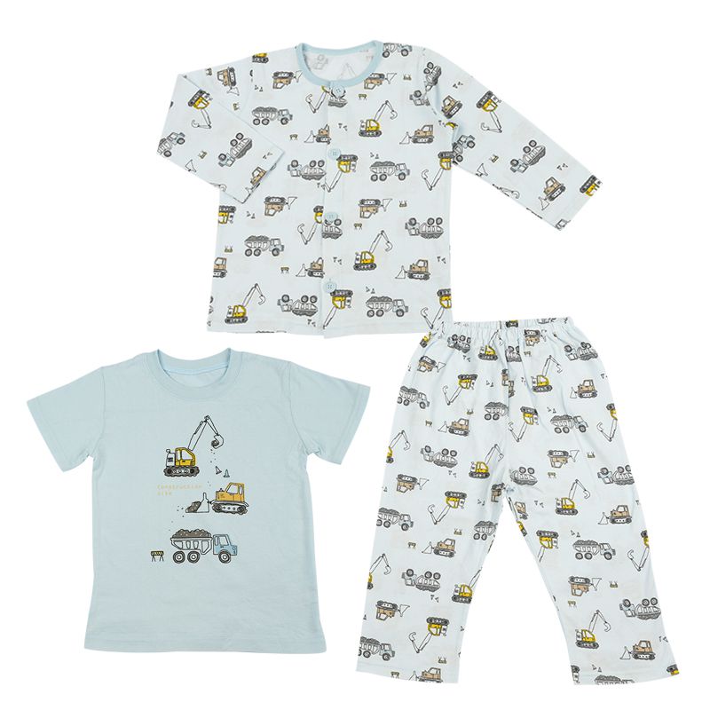 akachan honpo - 家居服3件組-淺藍色