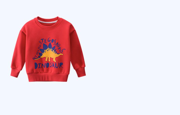 加絨棉混紡衛衣-恐龍系列-黃色