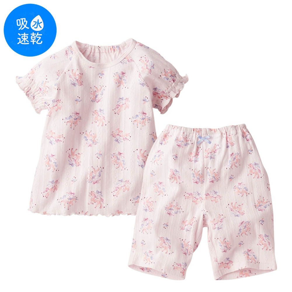 幫助睡眠短袖家居服-獨角獸-粉紅色