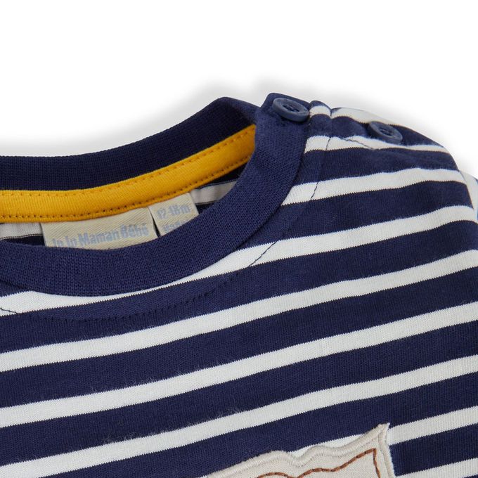 英國 JoJo Maman BeBe - 幼/兒童超優質100%純棉長袖上衣-牛仔暴龍