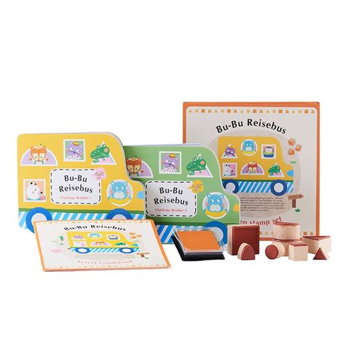 iQ House - 益智桌遊玩具-蓋印章遊戲-噗噗旅行車