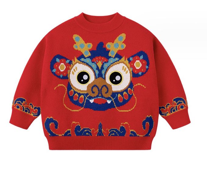 love, charlotte - 童趣龍年拜年毛衣-紅色