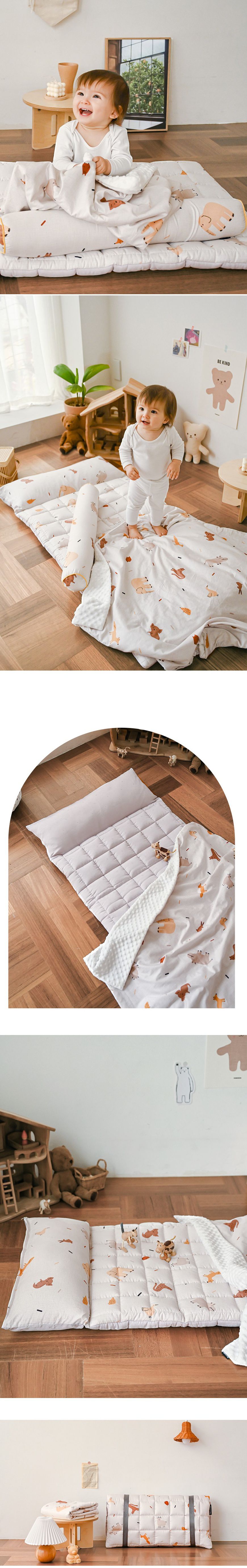 韓國 Formongde - 5cm厚墊雙面用睡袋/寢具(附收納袋)-*此花色售完不補-非洲草原