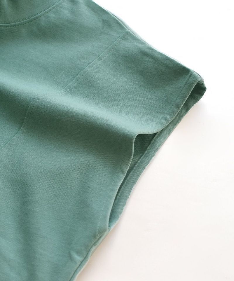 日本 zootie - 100%棉 厚磅顯瘦剪裁短袖上衣-祖母綠