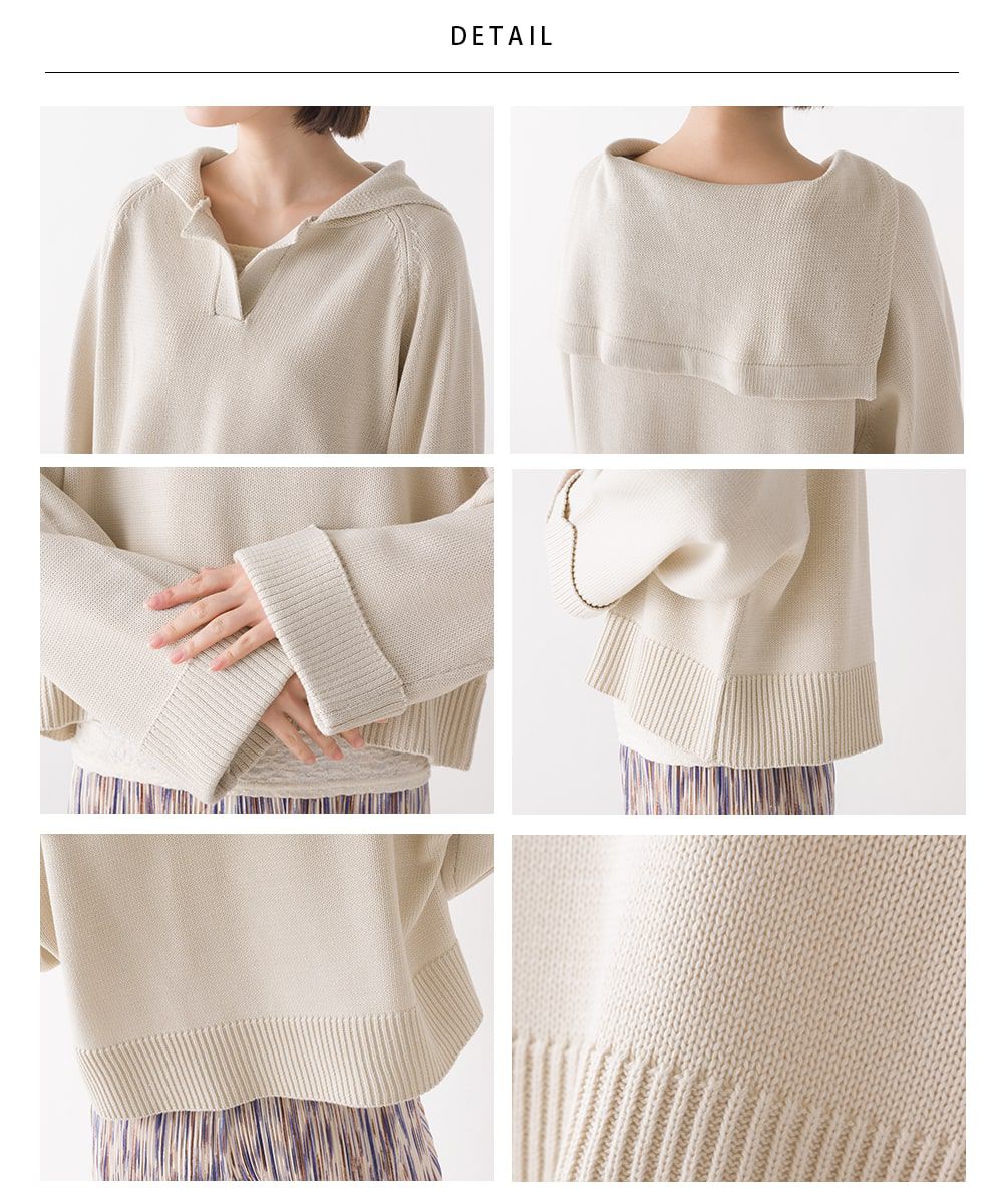 日本 OMNES - 質感水手翻領短版針織上衣-青草綠-2310