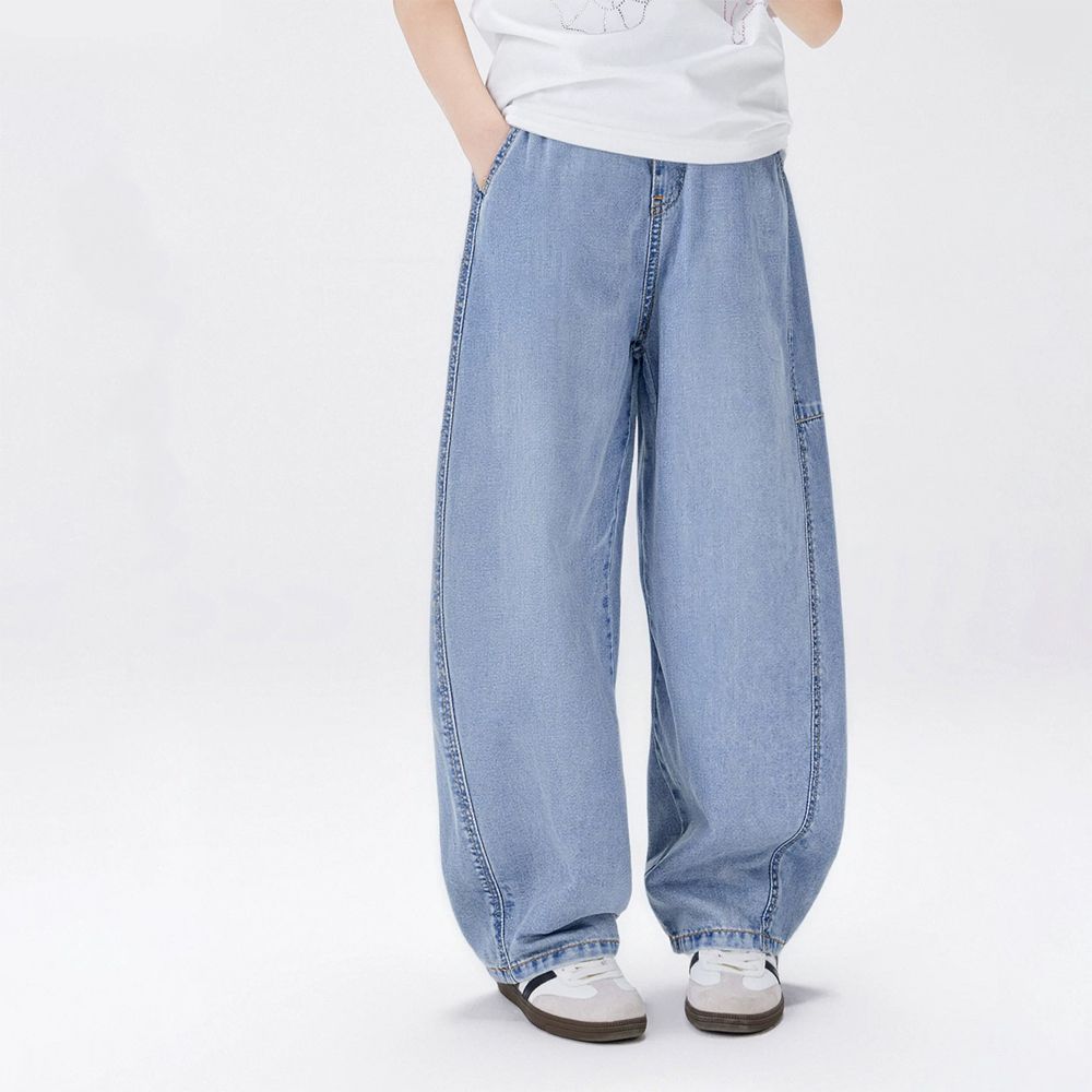 -3℃瞬間涼感UPF40+彎刀牛仔褲-淺藍