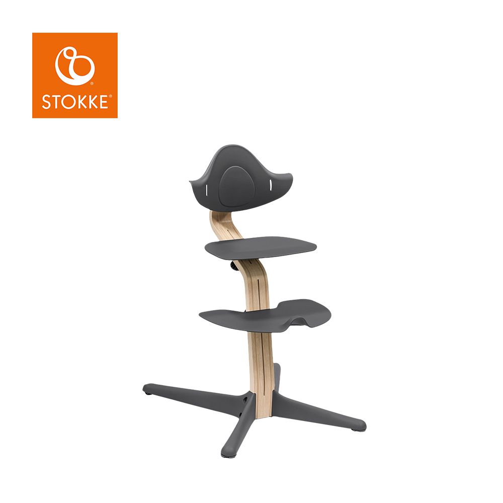 nomi 多階段成長椅-櫸木款-烟灰色