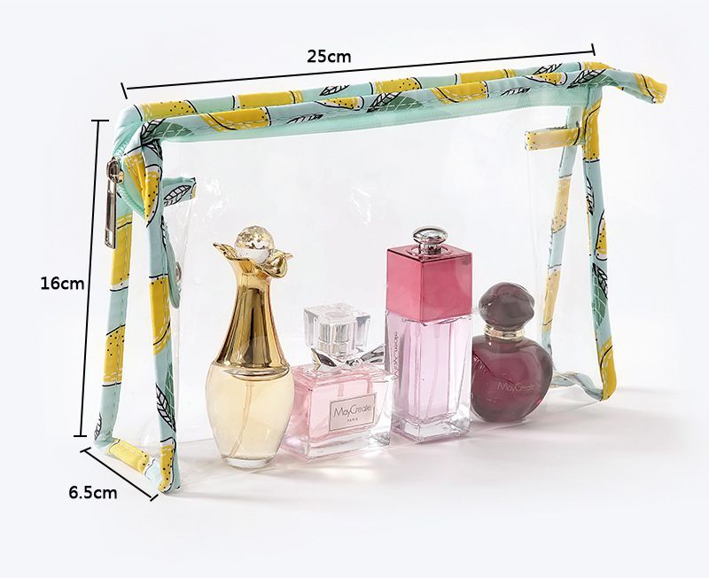 大容量透明子母化妝包-檸檬