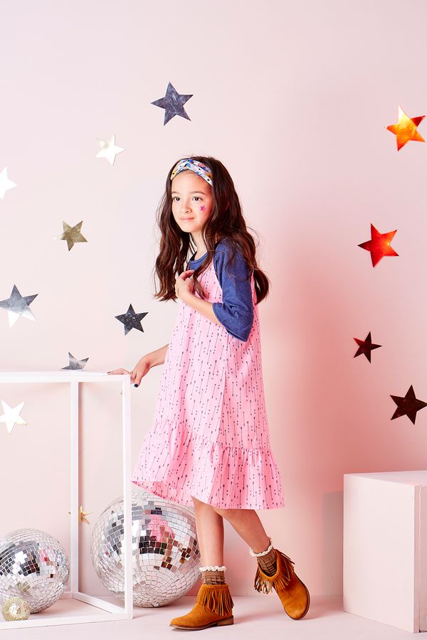 麗嬰房 Little moni - 甜美女孩細肩帶荷葉-粉紅