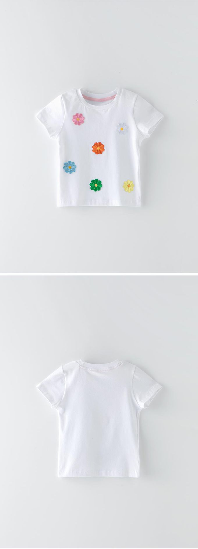 韓國 OZKIZ - 小花印刺繡短袖上衣-白