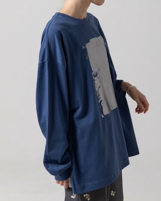 日本 gleam - 燙金時尚光澤廓形寬版長袖上衣-紅棕x金