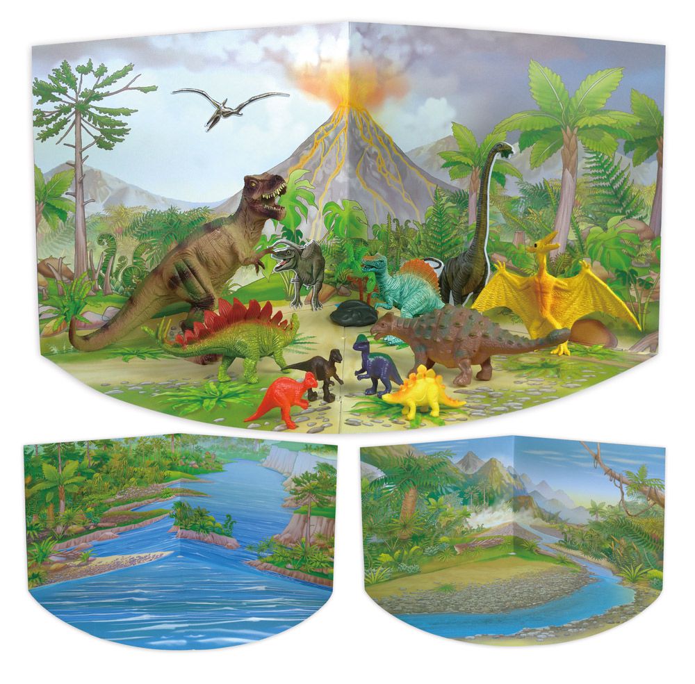 双美生活文創 - GO！勇闖恐龍島-內附3個超大立體遊戲場景+24個恐龍模型&場景配件+1本恐龍小圖鑑