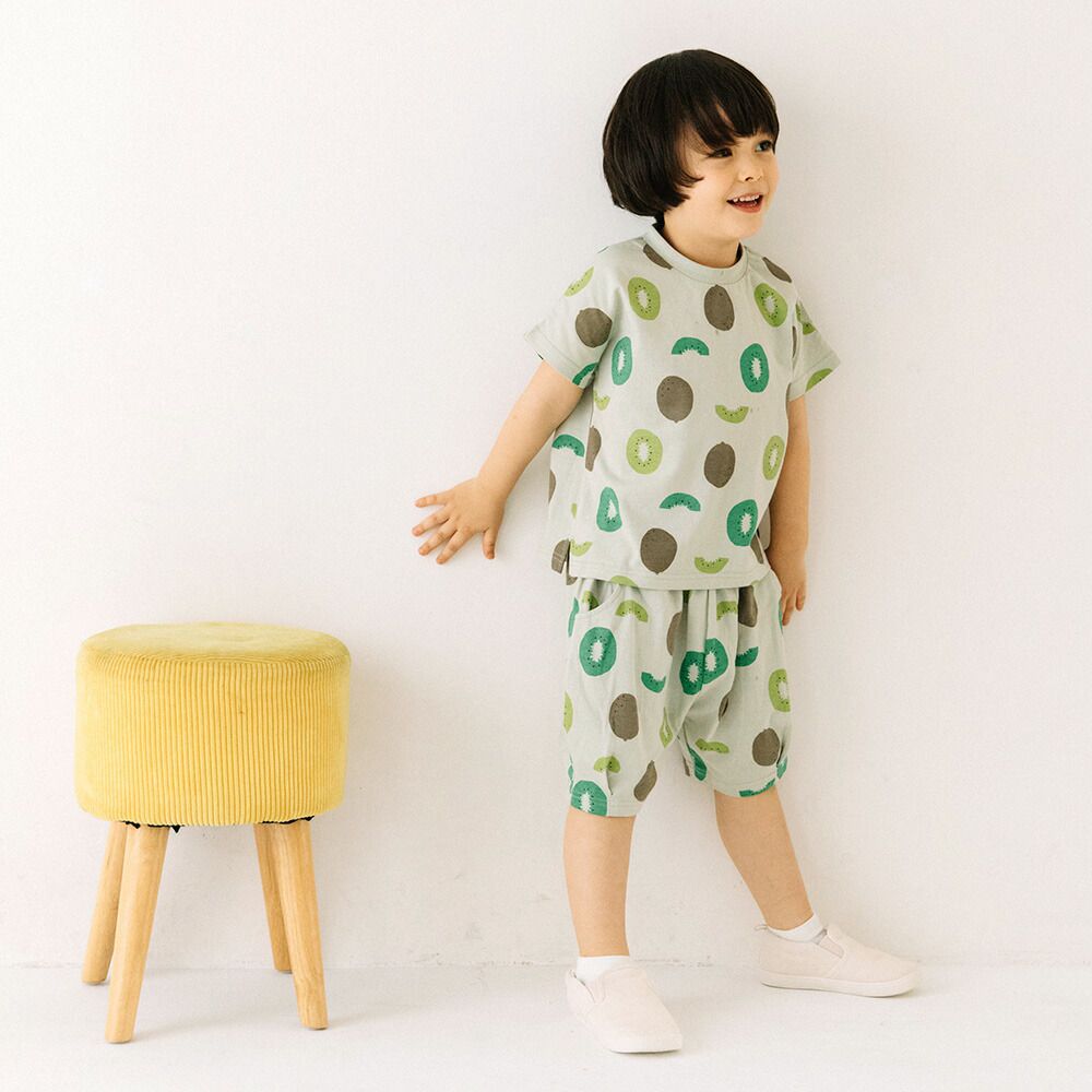 日本 ma lalumiere store - 100%棉 可愛印花燈籠短褲-西瓜-亮黃