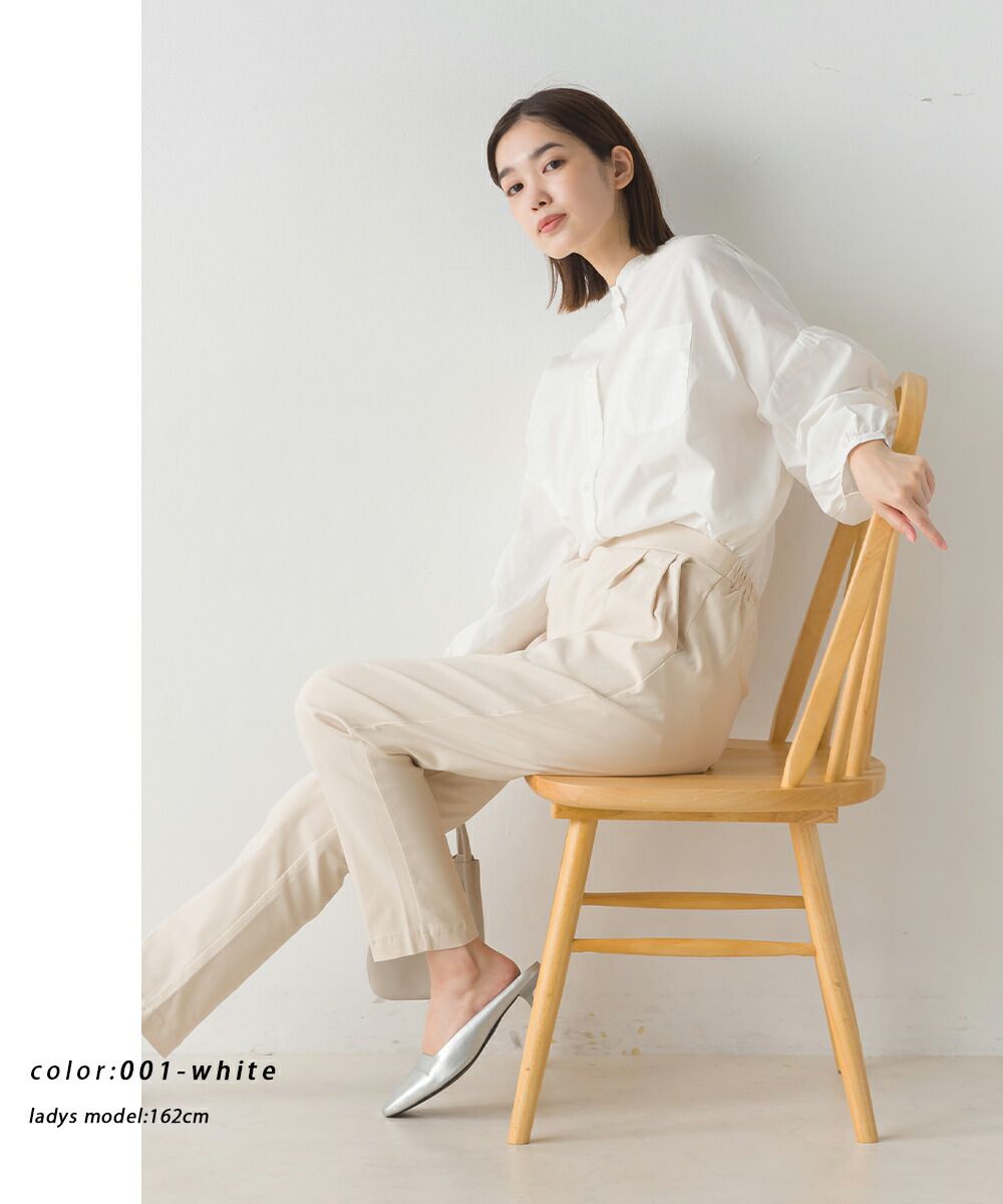 日本 OMNES - 100%棉 前短後長短版排扣襯衫-條紋-藍白