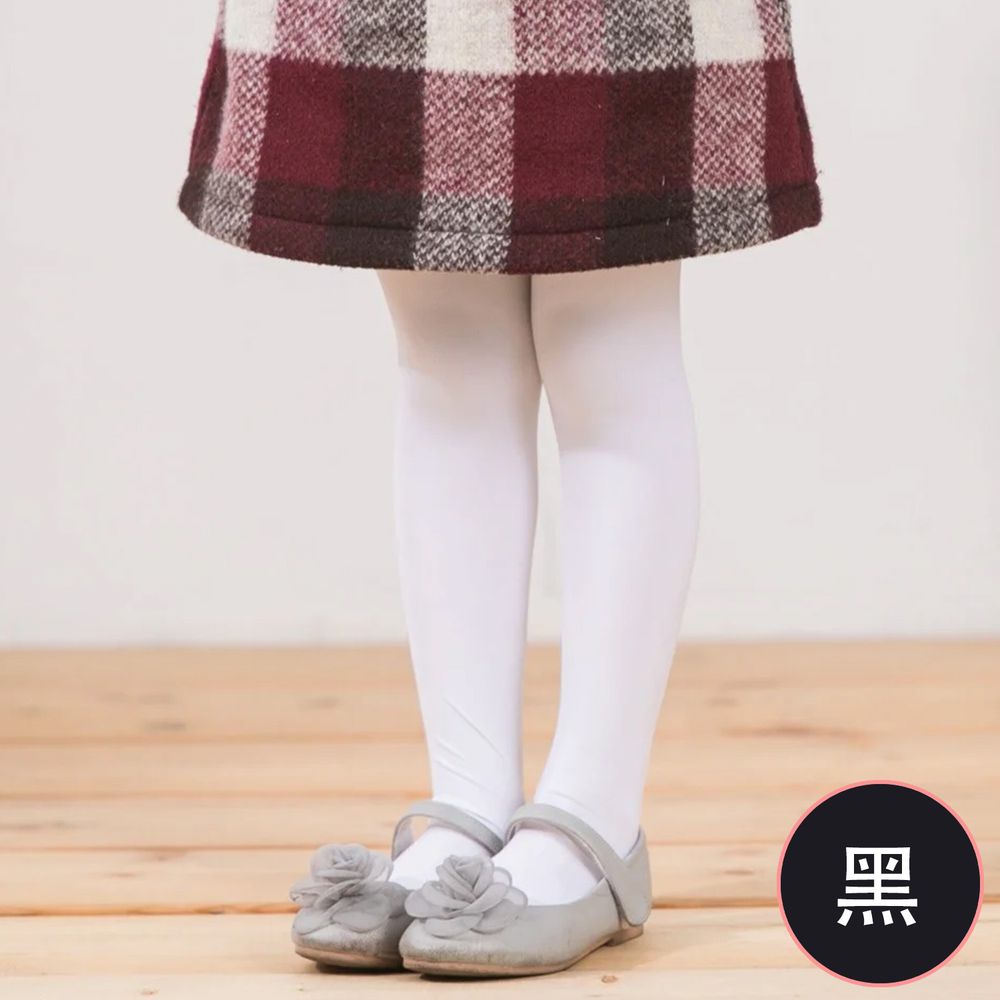 貝柔 Peilou - 女童彈性褲襪-純色(2雙組)-黑色
