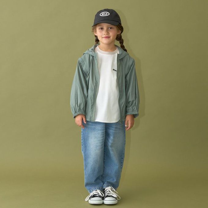 日本 b-ROOM - 2way輕巧尼龍連帽風衣(袖可拆)-亮藍