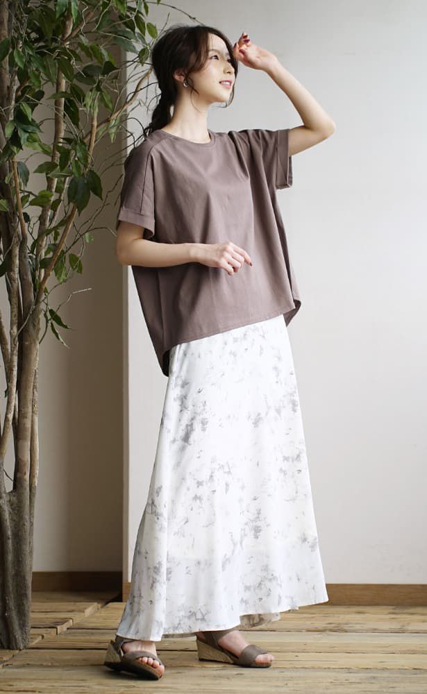 日本 zootie - 抗透汗 落肩寬鬆純棉短袖上衣-淺藍 (M-L)