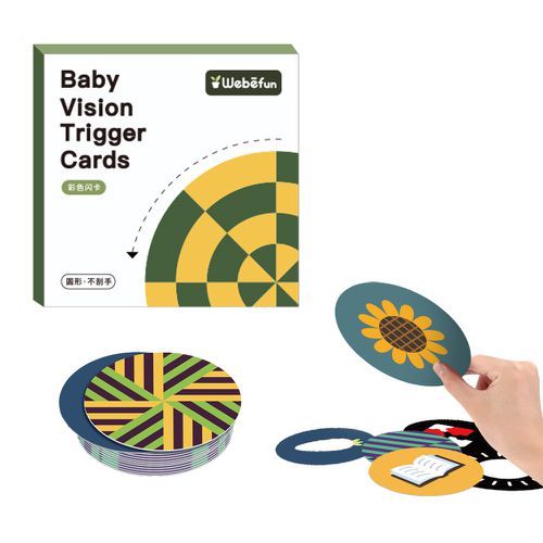 JoyNa - 3盒入54片-雙面 新生兒黑白圖卡 視覺啟發追視卡 啟發玩具-黑白+立體+彩色 (盒裝14*14cm)-88g