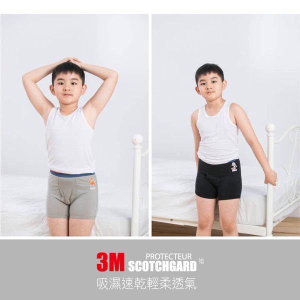 貝寶 - 天絲棉舒膚平衡童男四角褲-6入組-太空人x2+小雷龍x2+警車x2