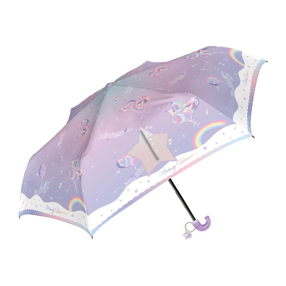 日本中谷 - 輕量透明窗兒童雨傘/折疊傘-氣球音符-粉紫 (50cm(身高115-125cm))