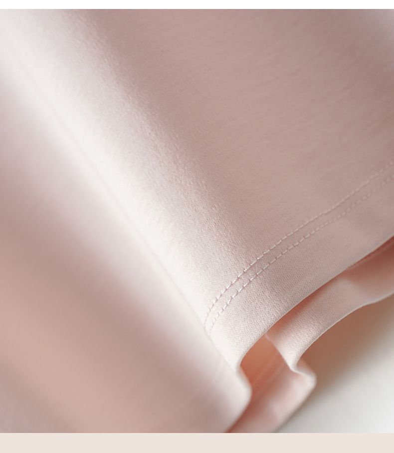 糖果色絲光棉圓領短袖上衣-白色