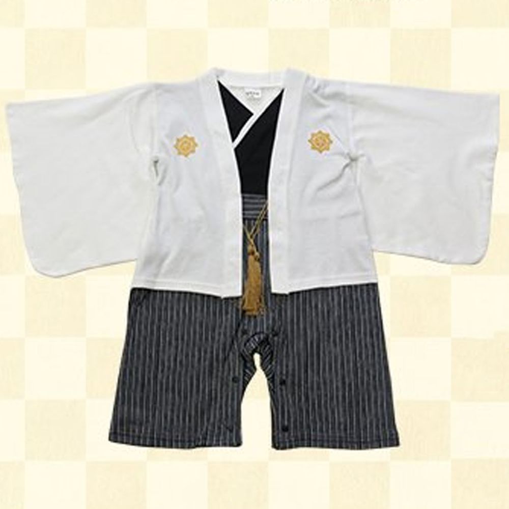 日本服飾代購 - 純棉日本傳統袴 和服(連身衣式)-白