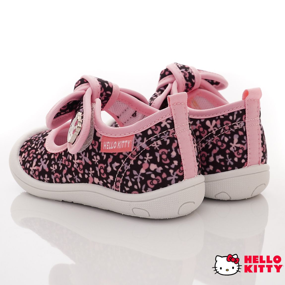 HELLO KITTY - 台灣製清新碎花公主休閒鞋款(中小童段)-休閒鞋-黑